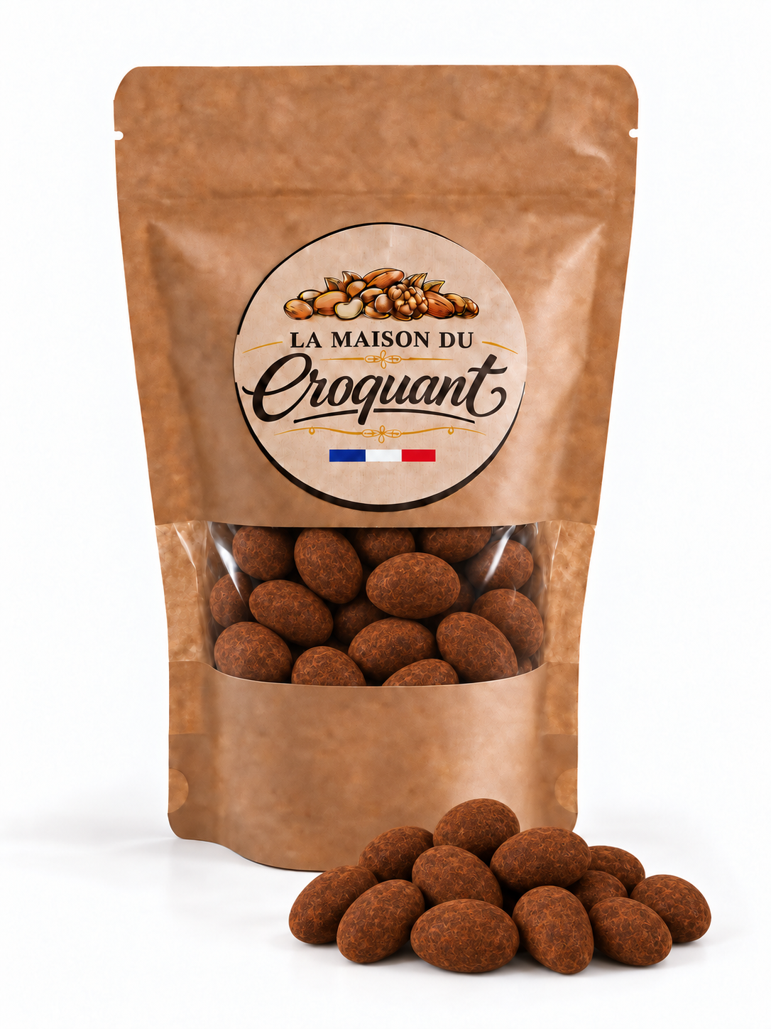 Amandes Chocolat Cannelle sachet kraft Amandes Chocolat Cannelle – Image 1